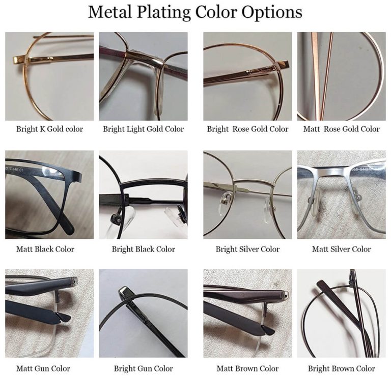 metal optical glasses frame oem Metal Plating Color Options