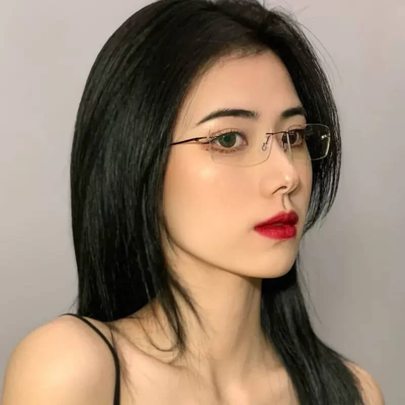 rectangle rimless women's eyeglasses