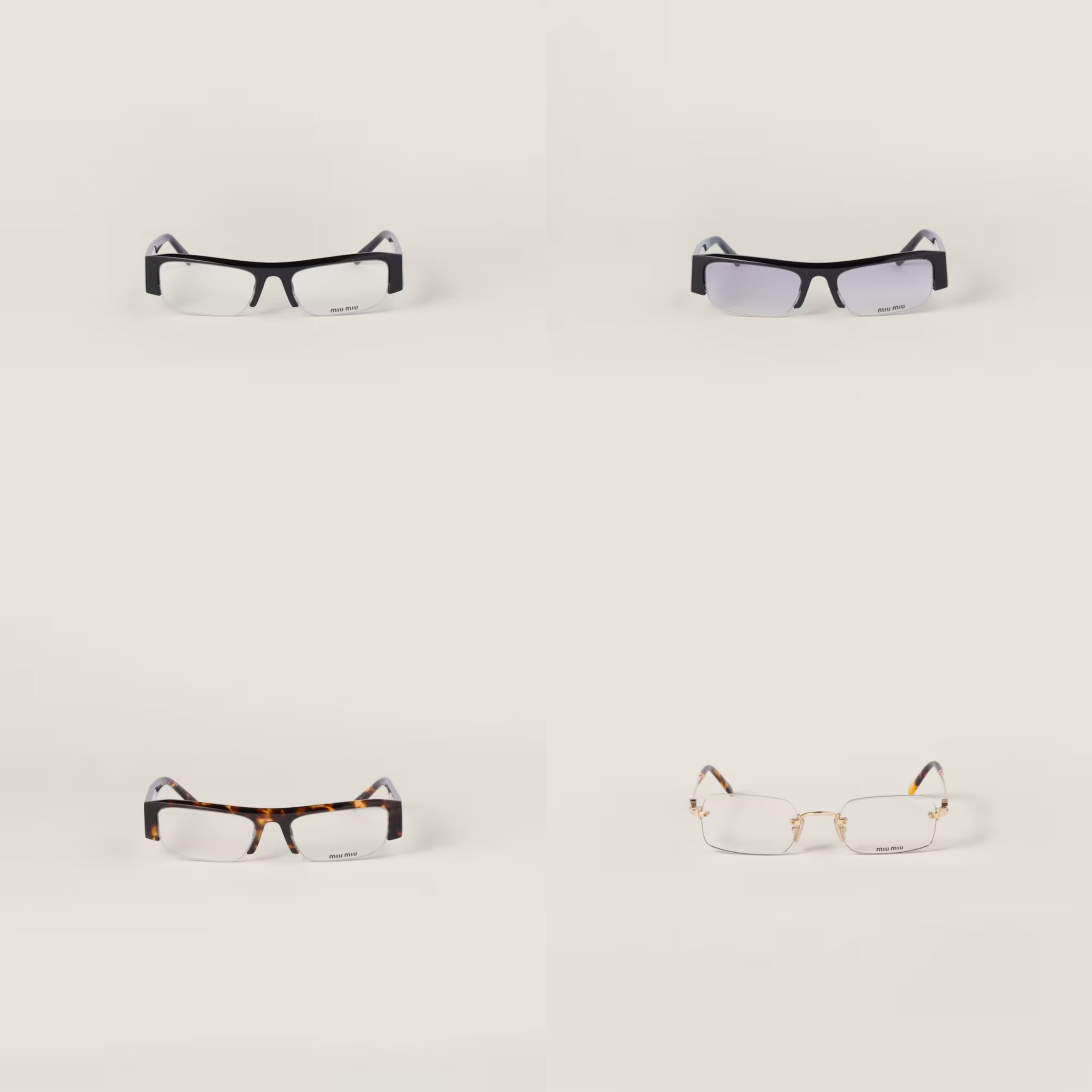 the collection of miumiu eyewear